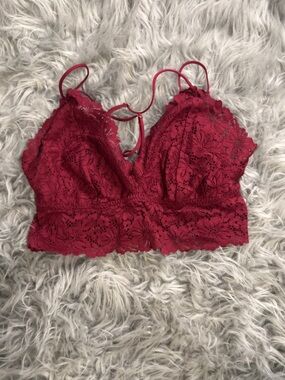 PINK Victoria's Secret Lace Trim Bralette in Deep Wine